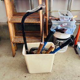 Saw, Hedge Trimmers, Lug Wrenches, Etc. (Garage)