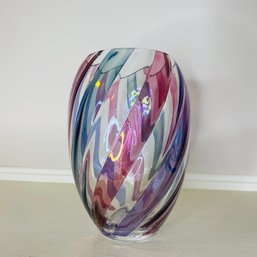 Gorgeous Swirled Glass Bohemian Vase (BSMT)