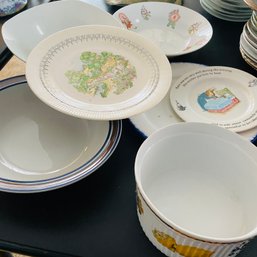 Mixed Lot Of Vintage Bowls & Dishes, Incl. Wedgewood & Stoneware (Living Room Under Table)