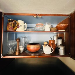 Cabinet Lot: Pottery, Glassware, Etc. (Kitchen)