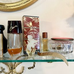 Vintage Women's Perfume Lot, Hair Clip, Hand Mirror, Etc (MB)