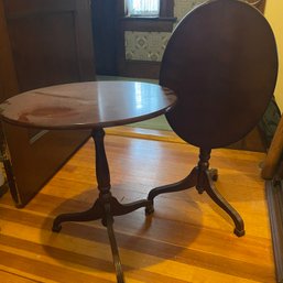 Pair Of Matching Bombay Co. Tilt Top End Tables (Up LL)