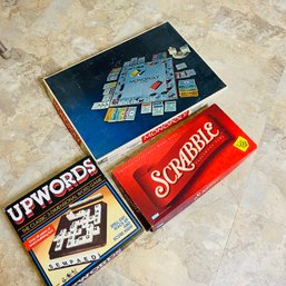 Trio Of Board Games - Scrabble, Upwords & Monopoly (BSMT)