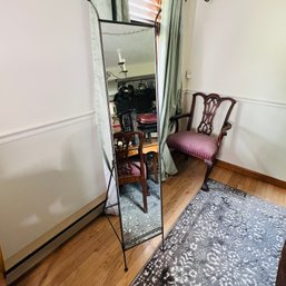 Floor Mirror With Metal Frame And Stand