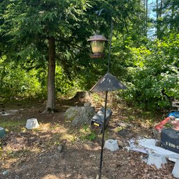 Bird Feeder On Pole With Squirrel Guard (Outside)