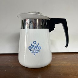 Vintage CORNINGWARE Cornflower Blue Coffee Percolator (LEFT)