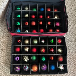 Assortment Of Christmas Ornaments In Two-Tier Storage Case (DR)