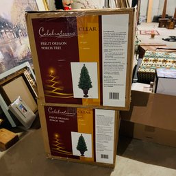Pair Of 4' Lighted Trees (Basement)