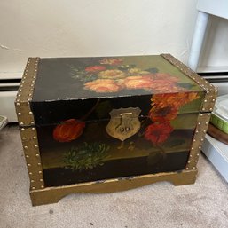 Small Floral Decorative Trunk (Living Room)