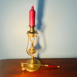 Candlestick (that Tilts), Candle & Snuffer (Living Room)