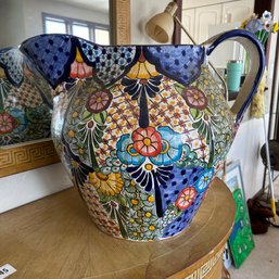 Castillo Hecho En Mexico Made In Mexico Large Floral Decorative Jar Jug Vase (Living Room)