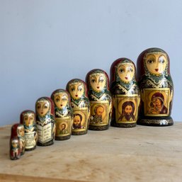 9 Russian Nesting Dolls, Religious Motif