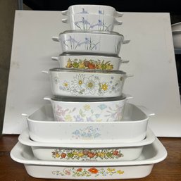 Mixed Pattern Lot Of Vintage CORNINGWARE Bakers (LEFT)