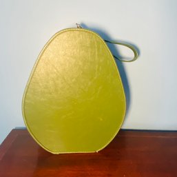 Vintage Avocado Green Oval Hard Sided Train Case Luggage (Living Room)