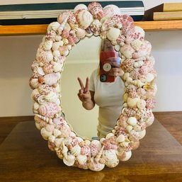 Beach Themed, Oval Wall Mirror With Shells All Around! (BSMT)