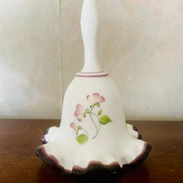 Cute Hand Painted Fenton Bell With Scalloped Edge (LR)