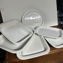 Set Of 6 White Corning Ware Shallow Bakers (LEFT)