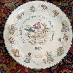 Vintage 1985 Wedgwood Beatrix Potter Peter Rabbit Happy Birthday Plate (Dining Room)