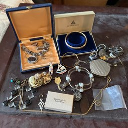 Vintage Costume Jewelry Lot In Lenox Bowl (Upstairs 1)