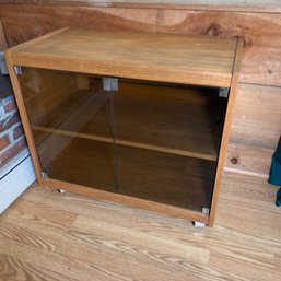 Vintage TV Stand Cabinet On Wheels (R1)