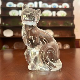 Vintage LENOX Crystal Glass Cat Figurine (DR)