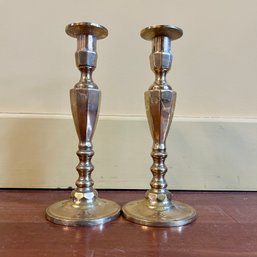 Pair Of Brass Tone Candlesticks (GR)