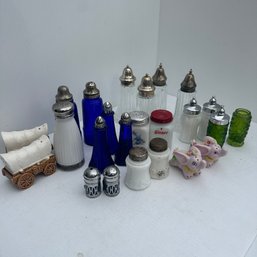 Vintage Assortment Of Glass Salt & Pepper Shakers (NK)