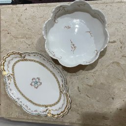 Pair Of Haviland And Limoges Serving Dishes (Basement)