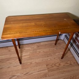 Vintage Foldable Wood Sewing Table With Inlaid Ruler (R1)