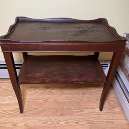 Vintage Wood Table With Tray-like Top (R1)