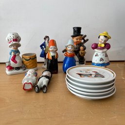 Assorted Vintage Figurines And Hummel Plates Lot (NK)