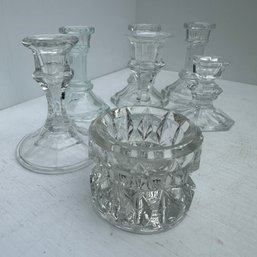 Vintage Glass Candle Holders (NK)