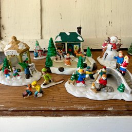 Christmas Village Set, Featuring Ice Rink, Christmas Tree Shop, And Children Playing (KG)