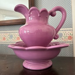 Purple Ceramic Pitcher & Basin (b3)