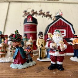 Christmas Village Set, Featuring HICKORY FARMS & Figures (KG)