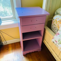 Purple Painted Wooden Accent/Side Table From Maine (Bedroom Left)
