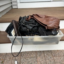 Attractive! Mostly Leather Purse And Handbag Lot! (Garage)