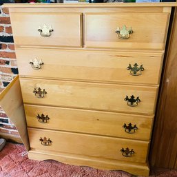 Wooden Chest Of Drawers With Metal Pulls No. 1 (Bedroom Right)