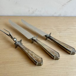 Sterling Silver Handled Vintage Carving Set (IS)