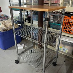 Rolling Kitchen Cart, Wood Top (RIGHT)