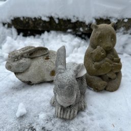 Outdoor Bunny And Bear Sculptures & Ceramic Bunny (Garage)