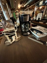 Trio Of Kitchen Appliances, Coffee Maker, Electric Knife, Food Processor (Basement)
