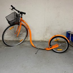 Woo-hoo! Fun, Orange Kickbike With Basket (Tires Need Air) (B3)