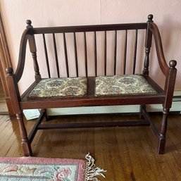 Lovely Vintage/Antique Bench W/ Upholstered Seats, Needs Some Work (Upstairs Hall)