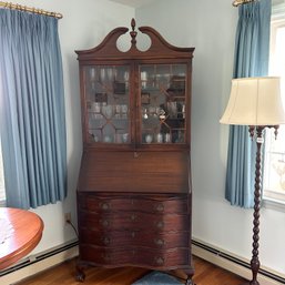 Vintage Mahogany Hutch With Secretary Cabinet, Contents Not Included (LRoom)