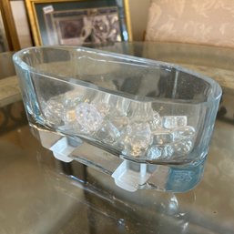 Decorative Glass Oval Vase With Filler (Dining Room)