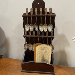 The Thirteen Original Colonies Bicentennial Spoon Collection In Rack (Basement)