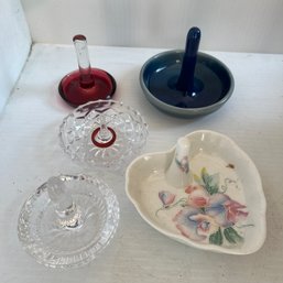 Lot Of Glass Ring Holders/dishes (NK)