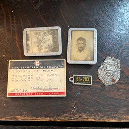 Vintage Odds And Ends: ID Card, Photos, Etc. (Living Room)