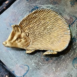 Vintage Brass Hedgehog Trinket Tray (Den)